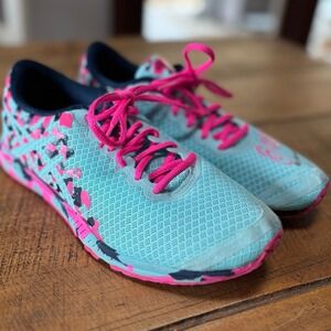 ASICS Womens GEL-HoosaFast 2 Turquoise Pink Athletic Running Shoes Size 8